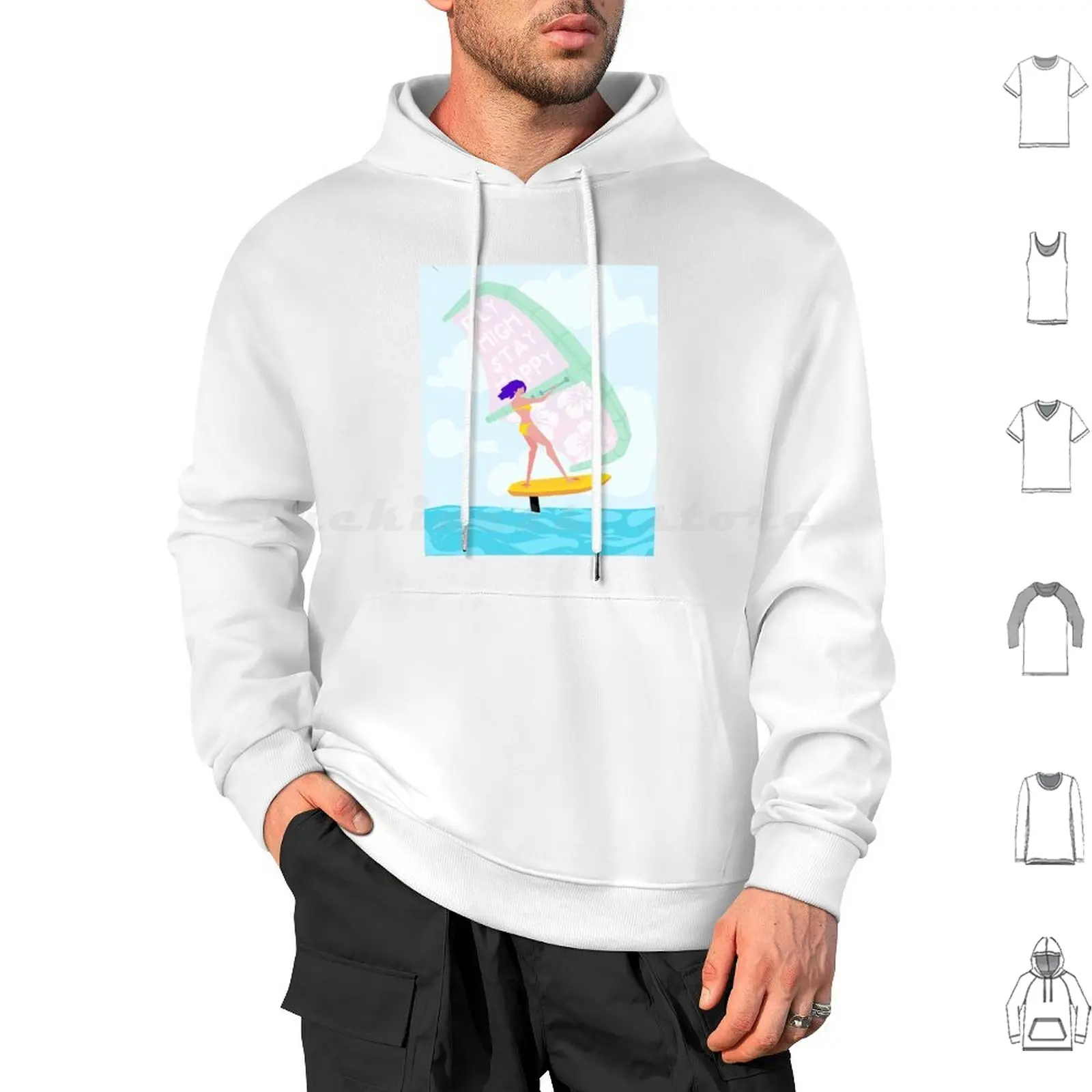 Sudadera con capucha de manga larga para mujer de Wing Foiling, Hydrofoil, Foilsurfing, Surf Foil
