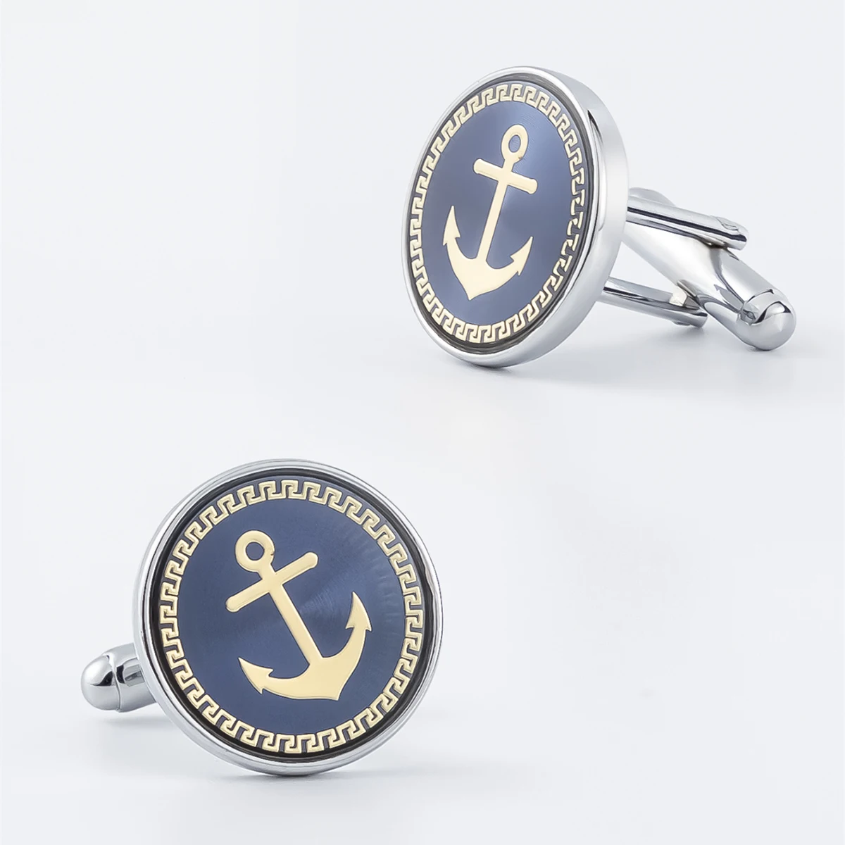 

1 pcs Fashion Epoxy Enamel Anchor Cufflink French Wedding Bridegrooms Shirt Mens Brass Sublimation Cufflinks