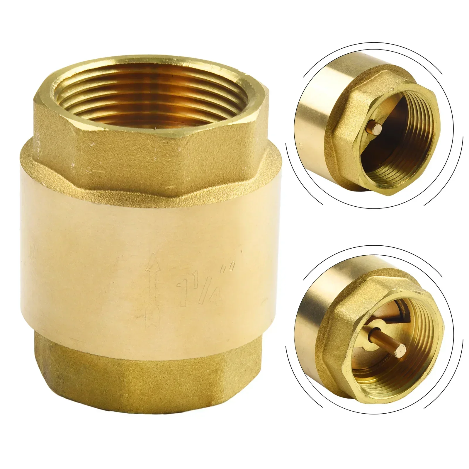 

1-1/4" Check Valve 1-1/4" NPT 200 PSI 180 Brass Check Valve Female Pipe For All Pumps For Water Systems O-rings