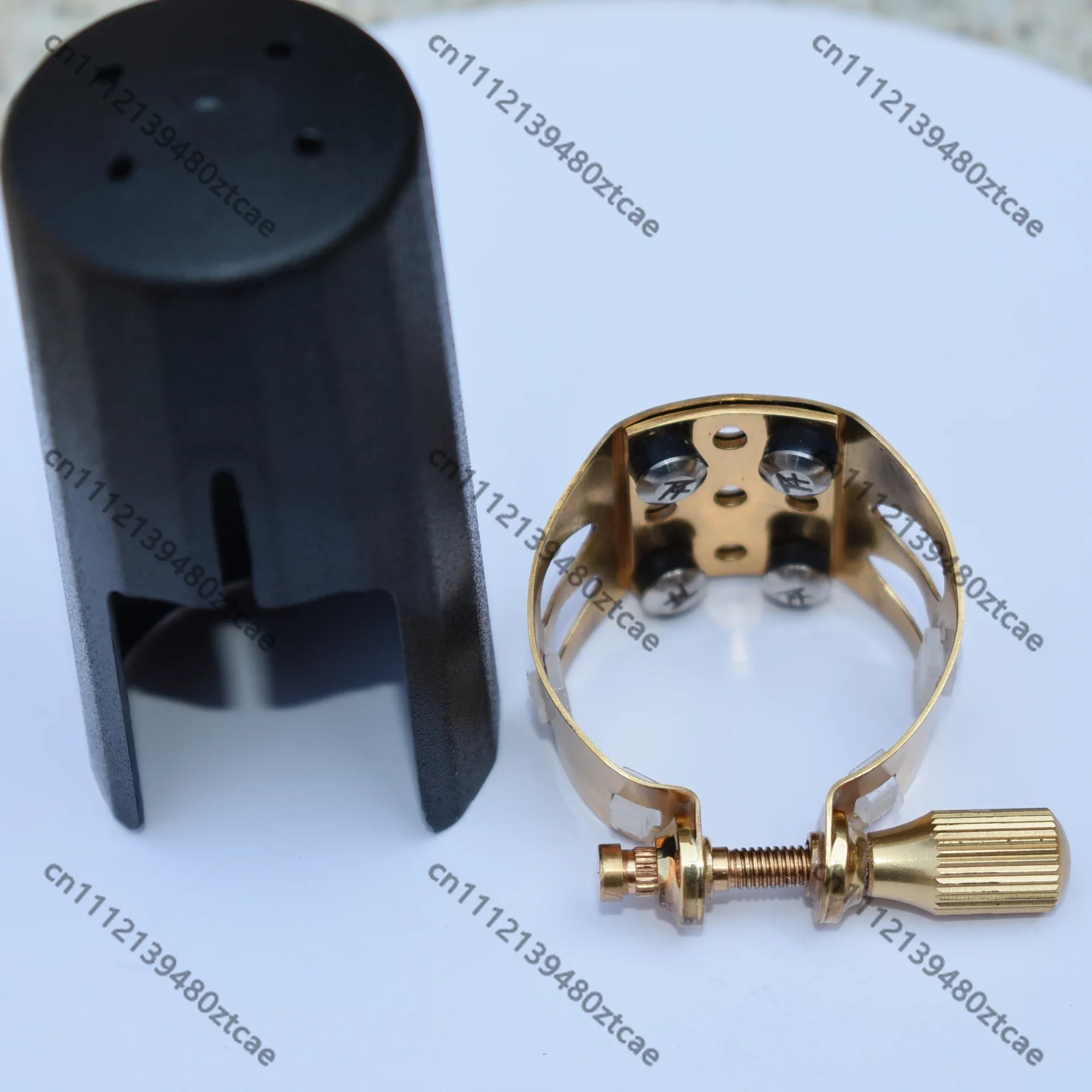 E‑Flat Alto Saxophone Mouthpiece Ligature Reed Clip 4‑Point Contact Design With Reed Cap Woodwind Instrument Repair Accessory