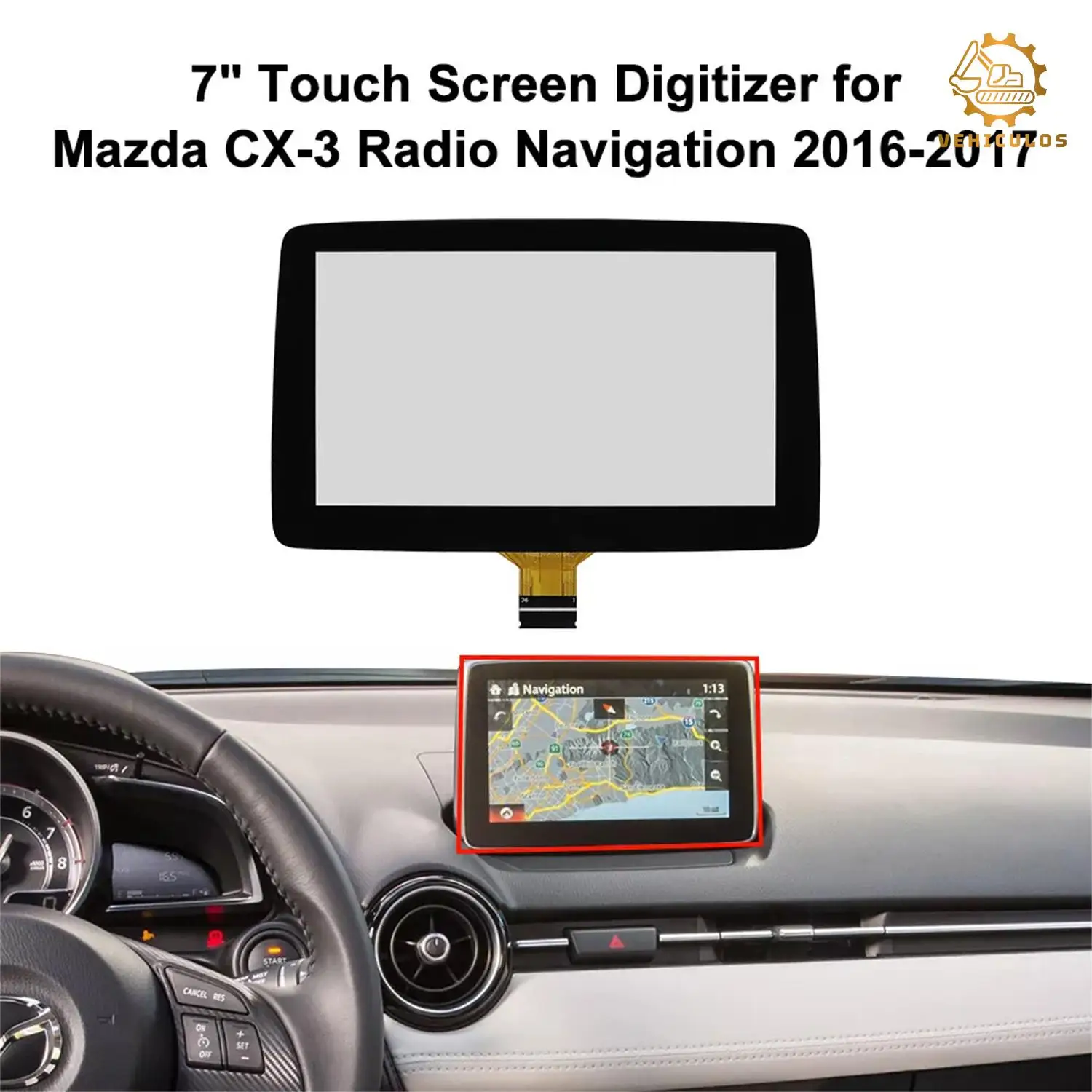 

Дигитайзер сенсорного экрана 7 дюймов TM070RDZ38 для Mazda 3 2014-2016 CX-3 2016-2017 MX-5 2017-2019, радионавигация OEM BHP1611J0D