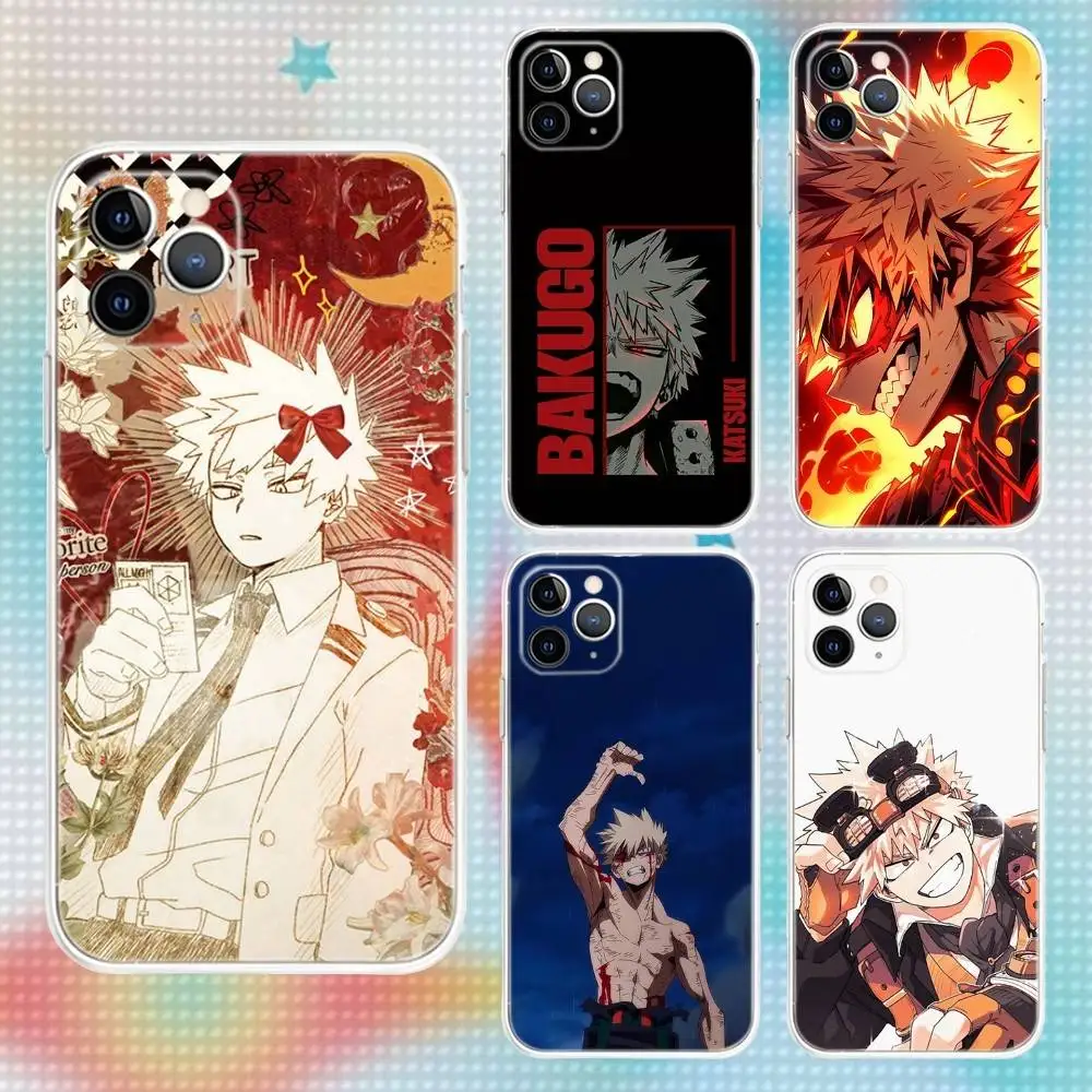 

Bakugo My Hero Academia Phone Case For iPhone 17,16,15,14,13,12,11 Pro,Max,Plus,Air,X,XS,XR,SE,Mini Transparent Soft