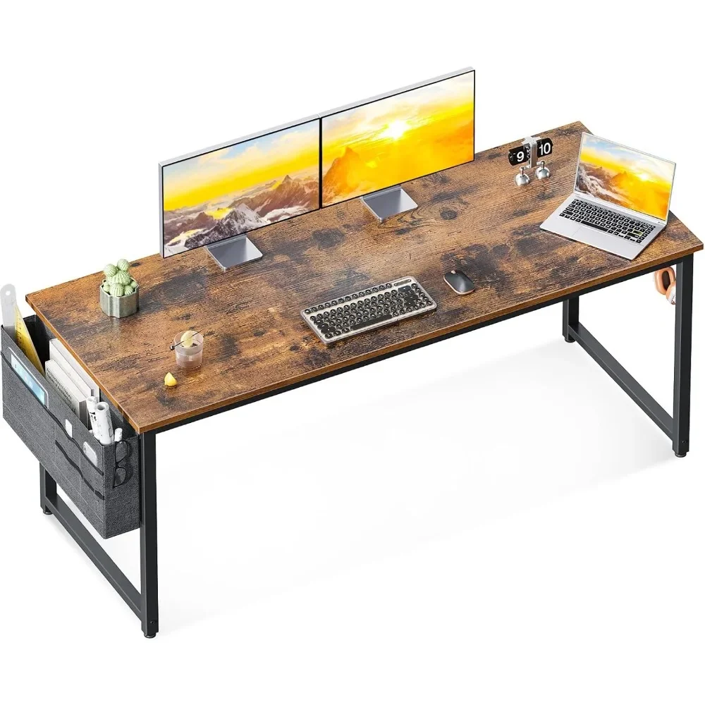 Computer Desk Large Office Desk,Writing Desk with Storage, Modern PC Desk Work Table with Headphone Hook for Home