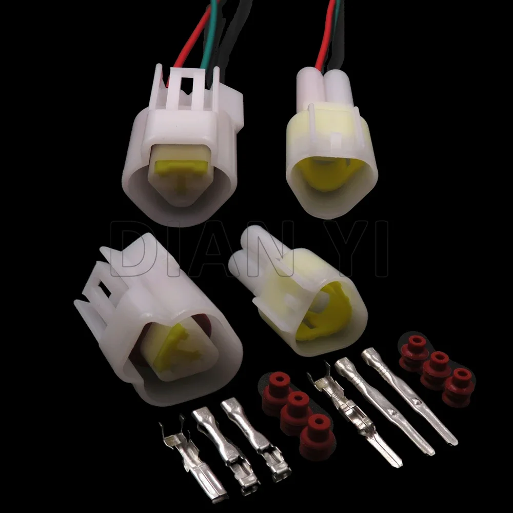 1 Set 3 Way Auto Waterproof Wire Connector AC Assembly Auto Male Female Docking Socket With Terminal FW-C-3M-B FW-C-3F-B