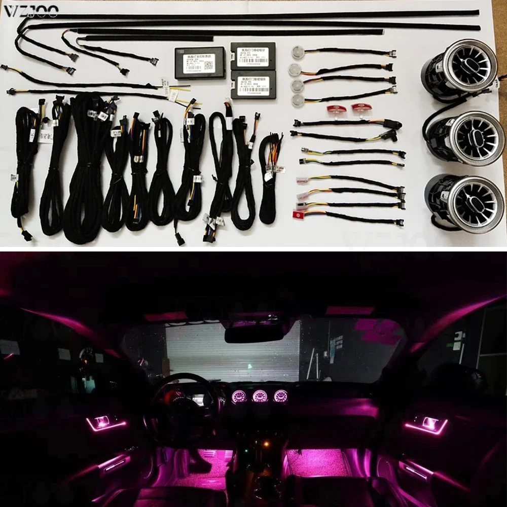 For frod Mustang Interior 2016-2021 Atmosphere advanced Ambient Light lamp Turbine air outlet vent 64 colors
