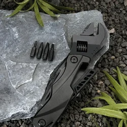 Multi-functional Wrench Outdoor Camping Wrench Pliers Multi-purpose Adjustable Wrench Folding Knife Saw Wrench Combination Tool