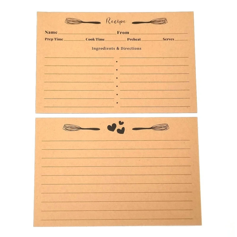10 Pcs Rezept Karten DIY Rezepte Zeitschriften Kraft Schreibpapier 6 ''x 4'' Dual-seite