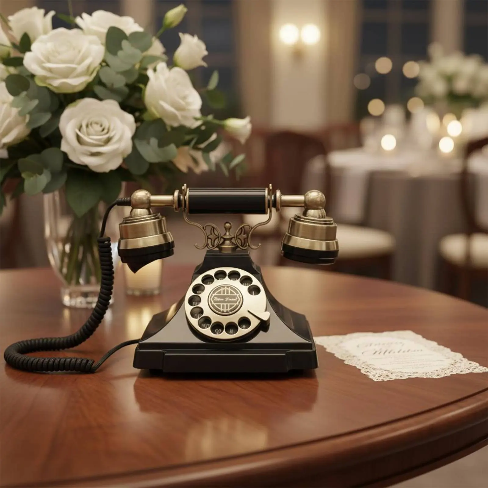 Rotary Phone Classic Ringtone Retro Telephone Retro Rotary Telephone Plug and Play Vintage Phone Guestbook for Event Planners view 6