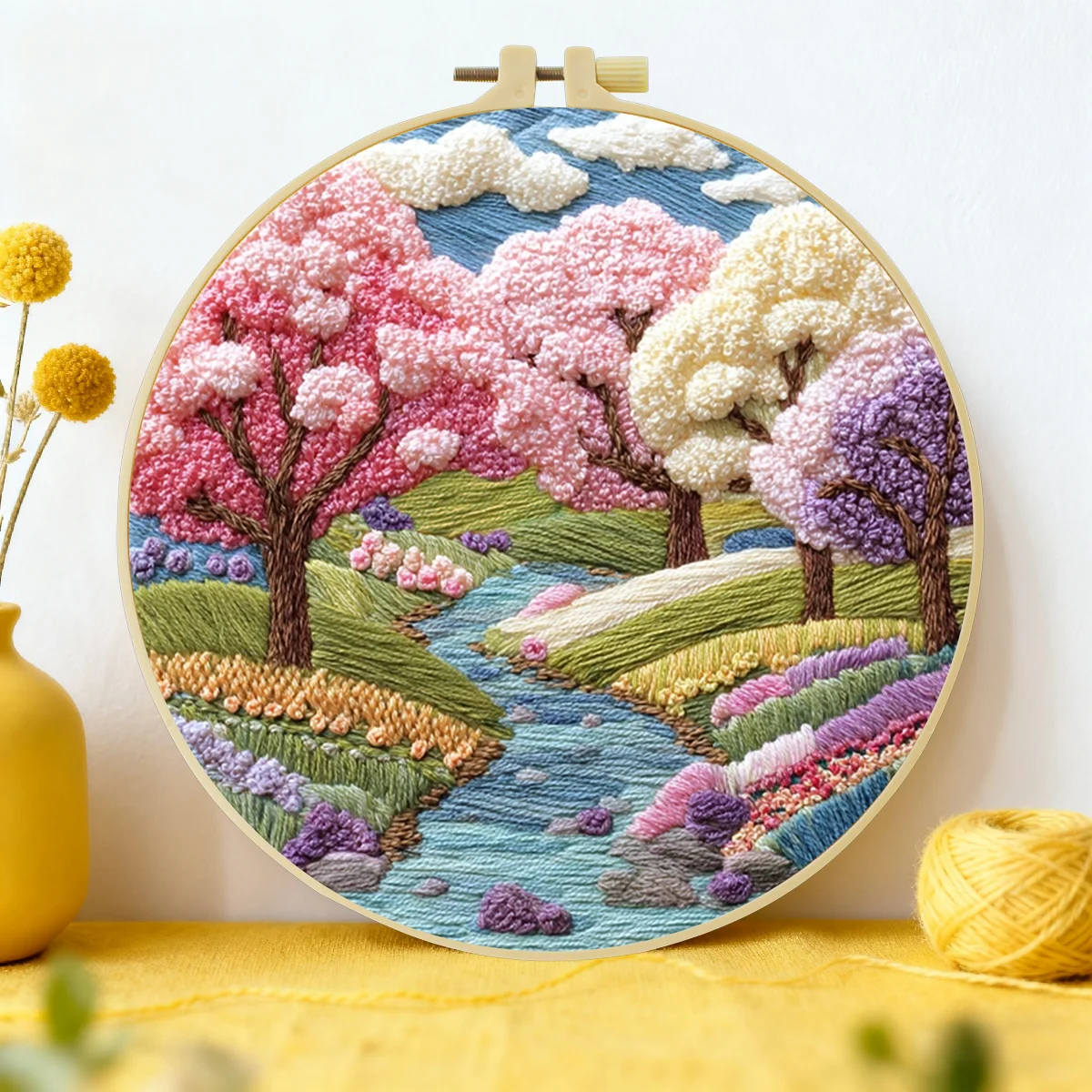 1 Stück 20X20CM/15X15CM 7,87/6,3 Zoll Berg-Stickerei-Starter-Kit DIY-Kit DIY-Stickerei-Set Handarbeiten Nähkunst – Detail 1