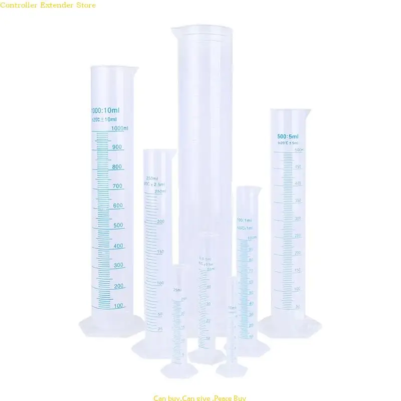 8 Pcs/Set 10-2000ml Graduated Cylinder Measuring Cylinder Set with Hexagonal Base Lab Supplies for Science Experiments