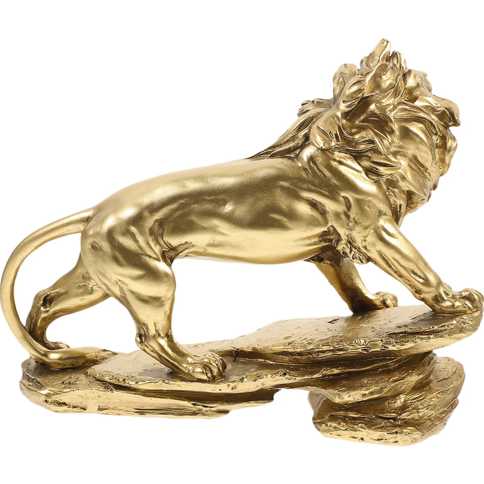 

Vintage Style Resin Lion Statue Detailed Sculpture for Room Decor Tabletop Display Art Piece Home Gift