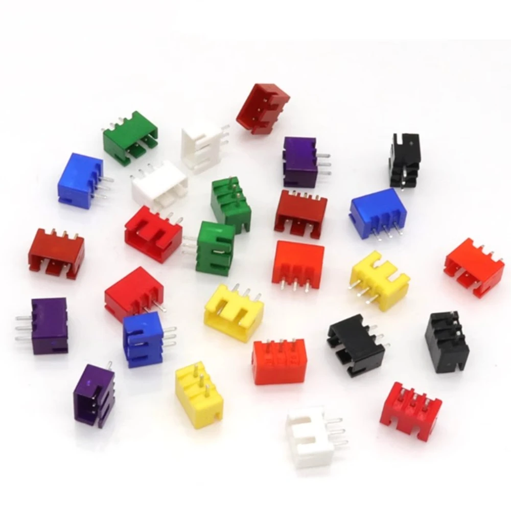 50PCS XH2.54 Connector 2.54MM Housing Color Rubber Shell Straight Pin Curved Pin 2P 3P 4P 5P TJC3 Connector Color Plug