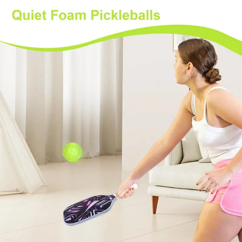 Piłeczki do pickleballa halowych 3 szt. Ciche piłeczki do pickleballa do treningu 74mm Ciche ćwiczenia pickleballa Miękkie, puste piłeczki do pickleballa