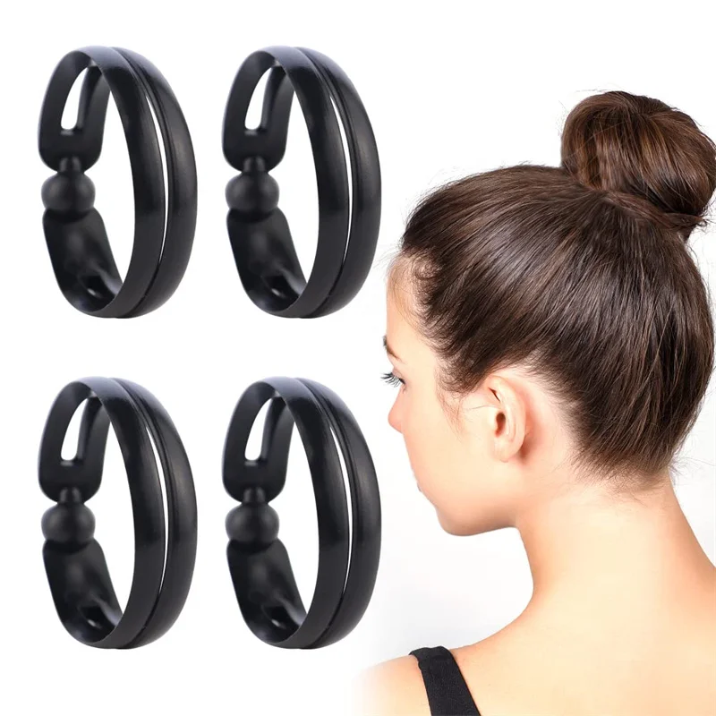 

2/4pcs Magic Twist Donut Bun Clips Set Twist Curler Bun Shaper DIY Ring Style Ponytail Headbands Hairstyling Braiders Tools