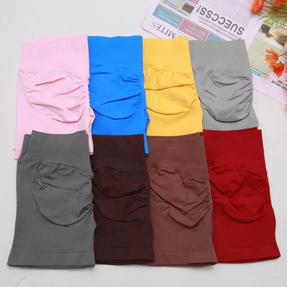 Women's High Waist Seamless Biker Shorts, Butt Lift Triple-Panel Waistband Quick Dry Breathable Yoga Gym Cycling Workout Shorts