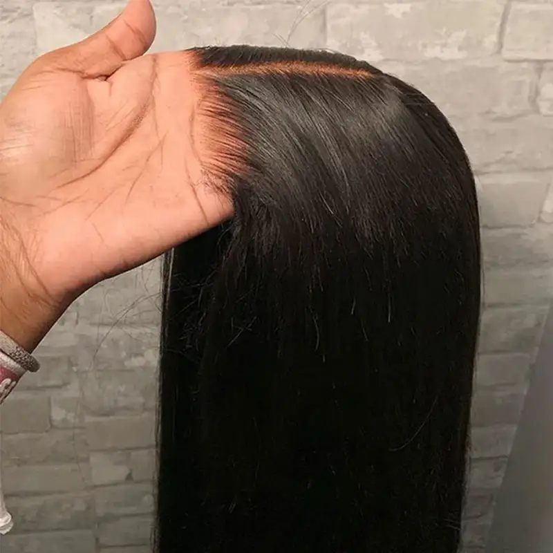 34 polegada de seda reta sem cola perucas de cabelo humano transparente 13x4 13x6 frente do laço peruca de cabelo humano pré-corte cabelo remy brasileiro