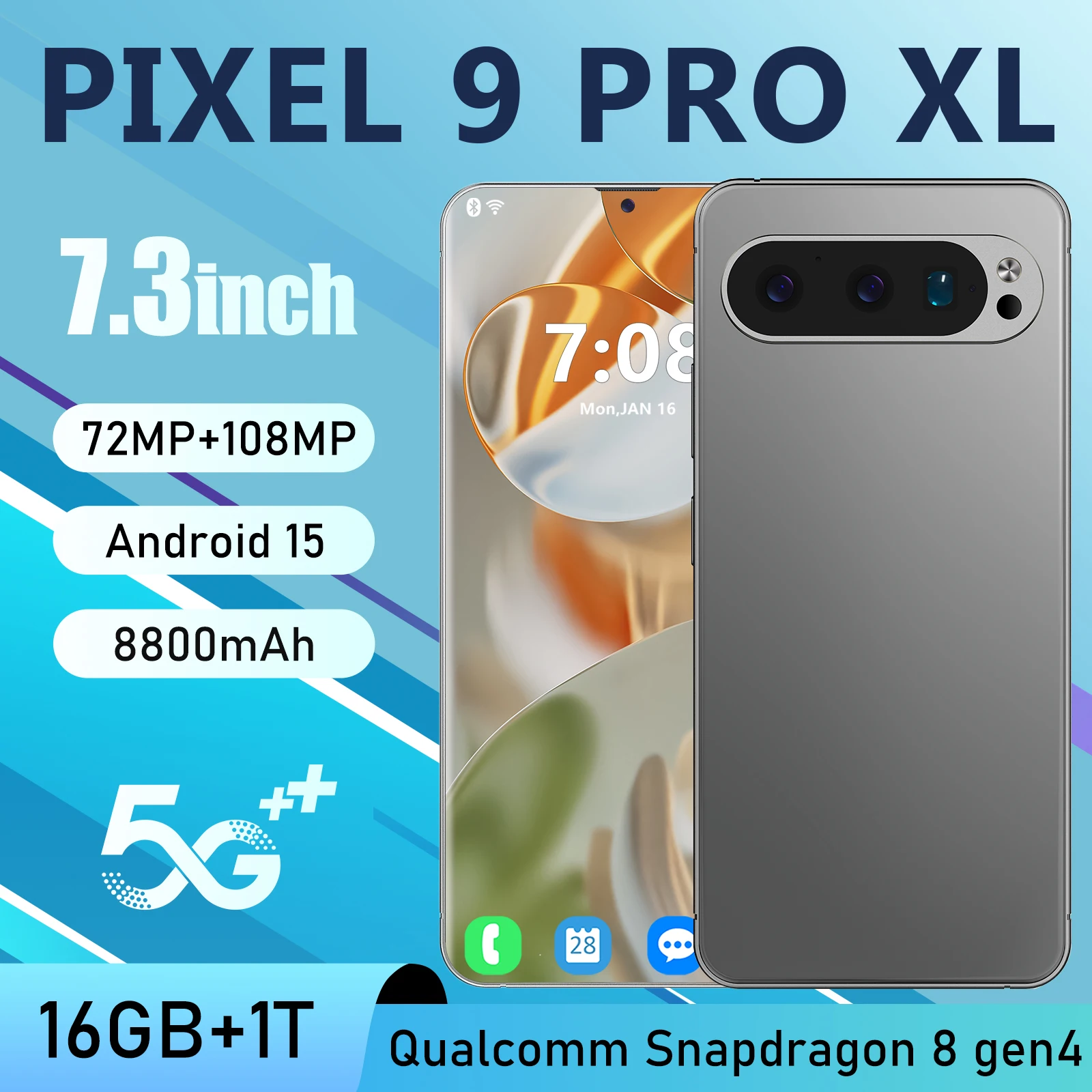 2025 Original brand new global version Pixel 9 Pro XL smartphone 5g 7.3inch HD screen Android 15 16GB+1024GB Cell Phone celular