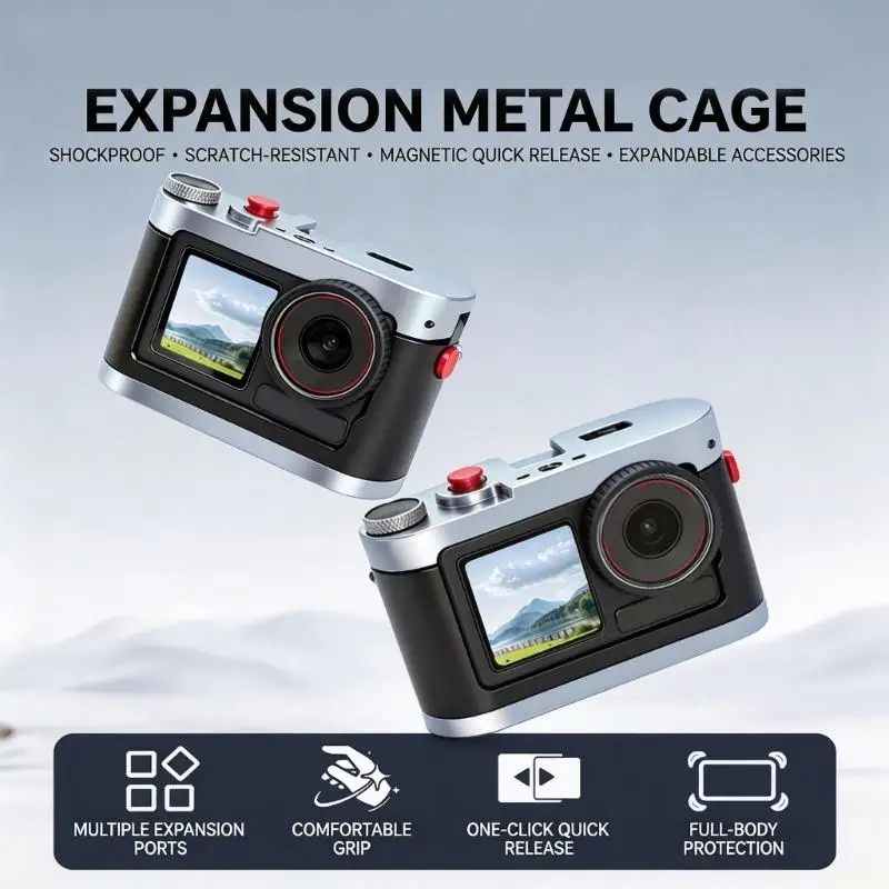 

B03F Metal Extension Frame For Action 6/5/4/3 Action Camera Accessories Multifunction Cage Bracket Quick Release Adapter Base