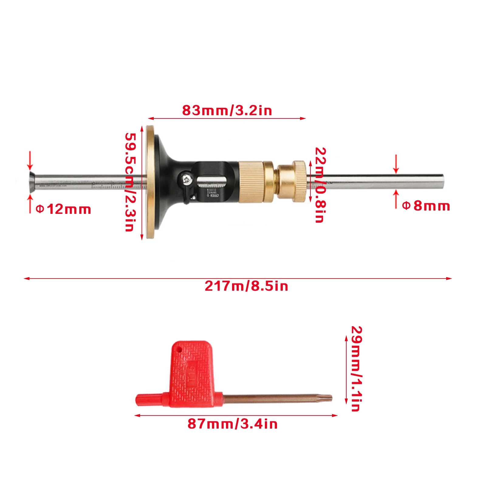 Woodworking Wheel Marking Scribing Tools Gauge Marking Scriber Solid Metal Bar Scribe Tool Blade Drawing Measuring Gauge Tools