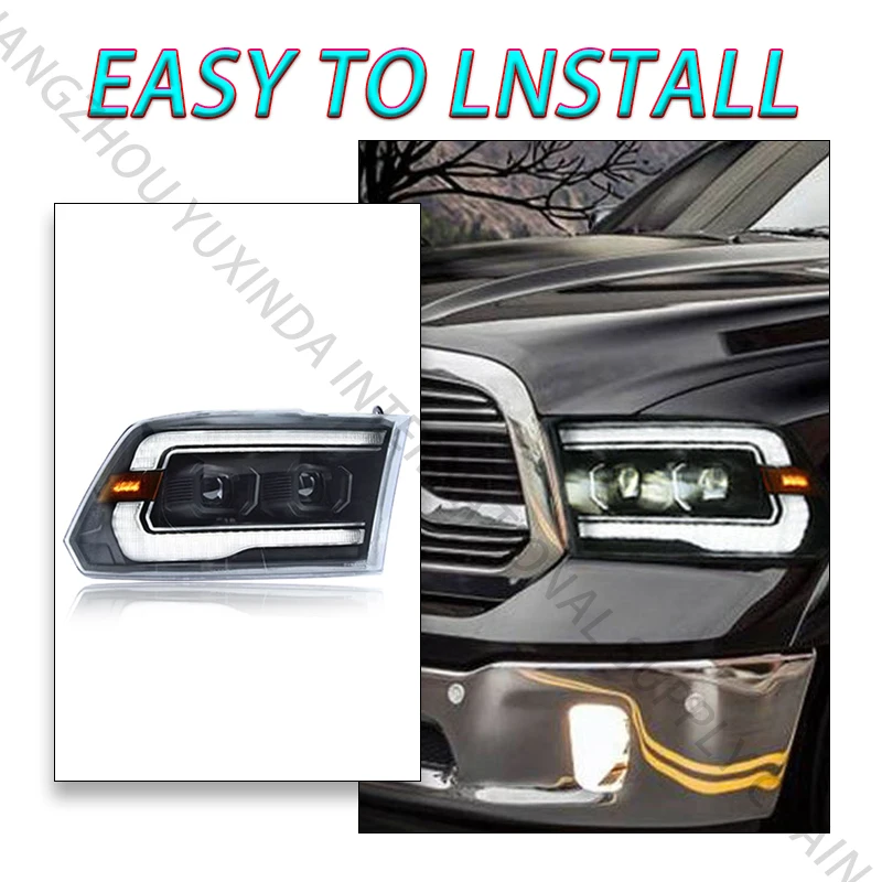 مجموعة المصابيح الأمامية LED الجديدة للسيارات لدودج رام 1500 2500 3500 2009-2018 ملحقات أنظمة الإضاءة التلقائية 09-18