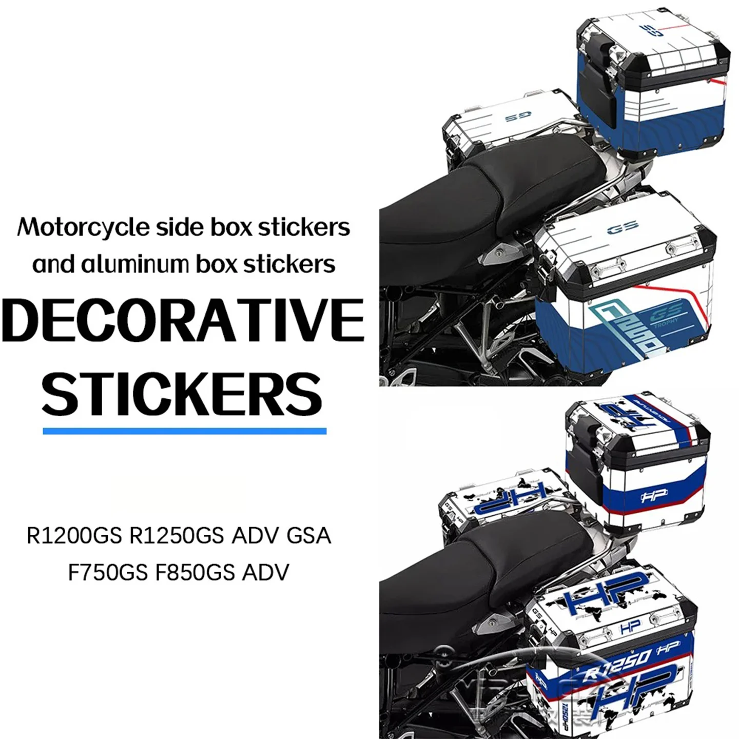 

Motorcycle uitable for BMW Aluminum Box R1250GS F850GS R1200GS New Trunk Adventure Reflective Sticker Protective Pad Decoration