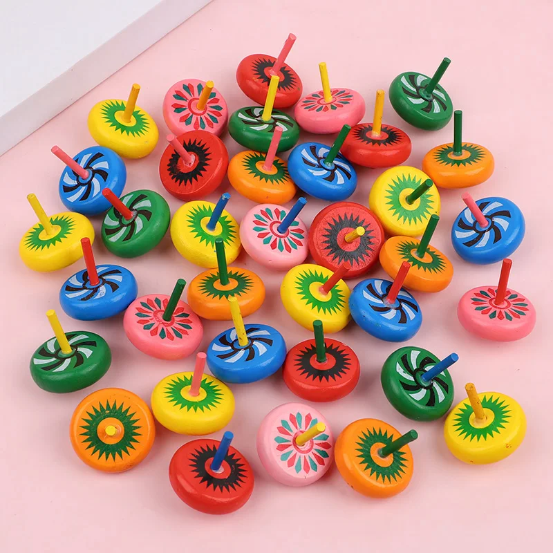 

12Pcs Wooden Rainbow Gyro for Birthday Party Baby Shower Return Gift Kindergarten School Reward Treasure Box Gift Bag Pinata Fil