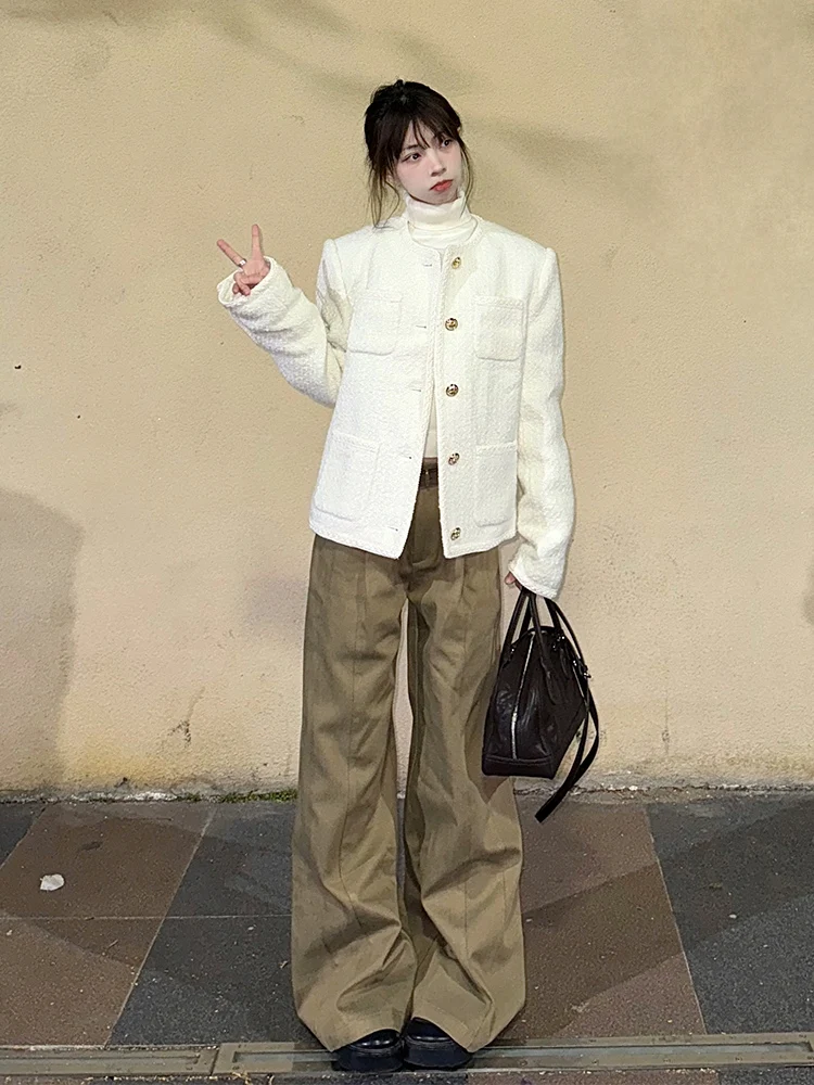 트위드 재킷 10대 여성 프레피 바시티 컬리지 야구 트렌디 레귤러 힙스터 오피스 캠퍼스 학생 대학 멀티컬러