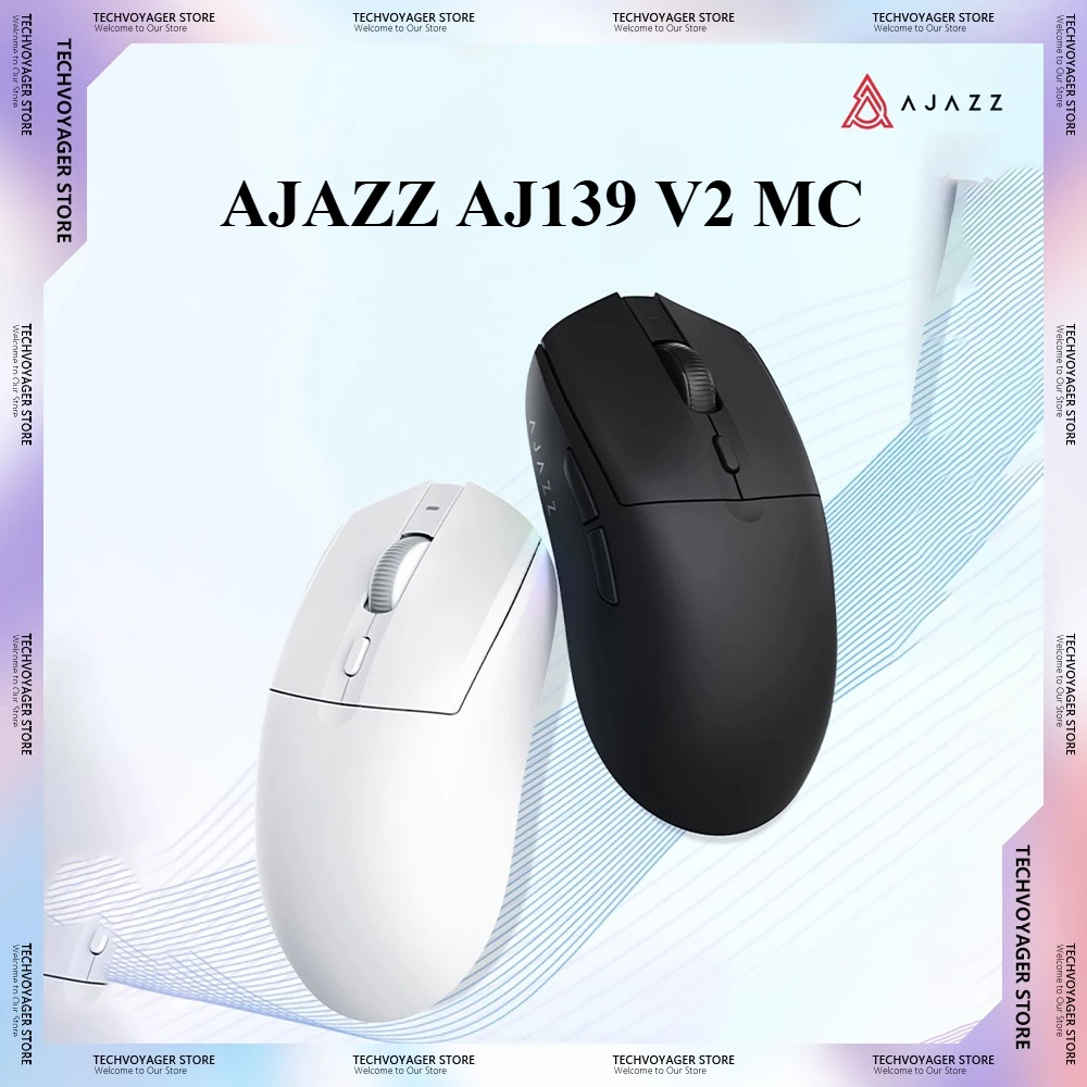 AJAZZ AJ139 V2 MC Gaming Mouse PAW3311 Light Weight with Charging Dock Custom Wireless Tri-Mode Mice PC E-Sports Accessory Gifts
