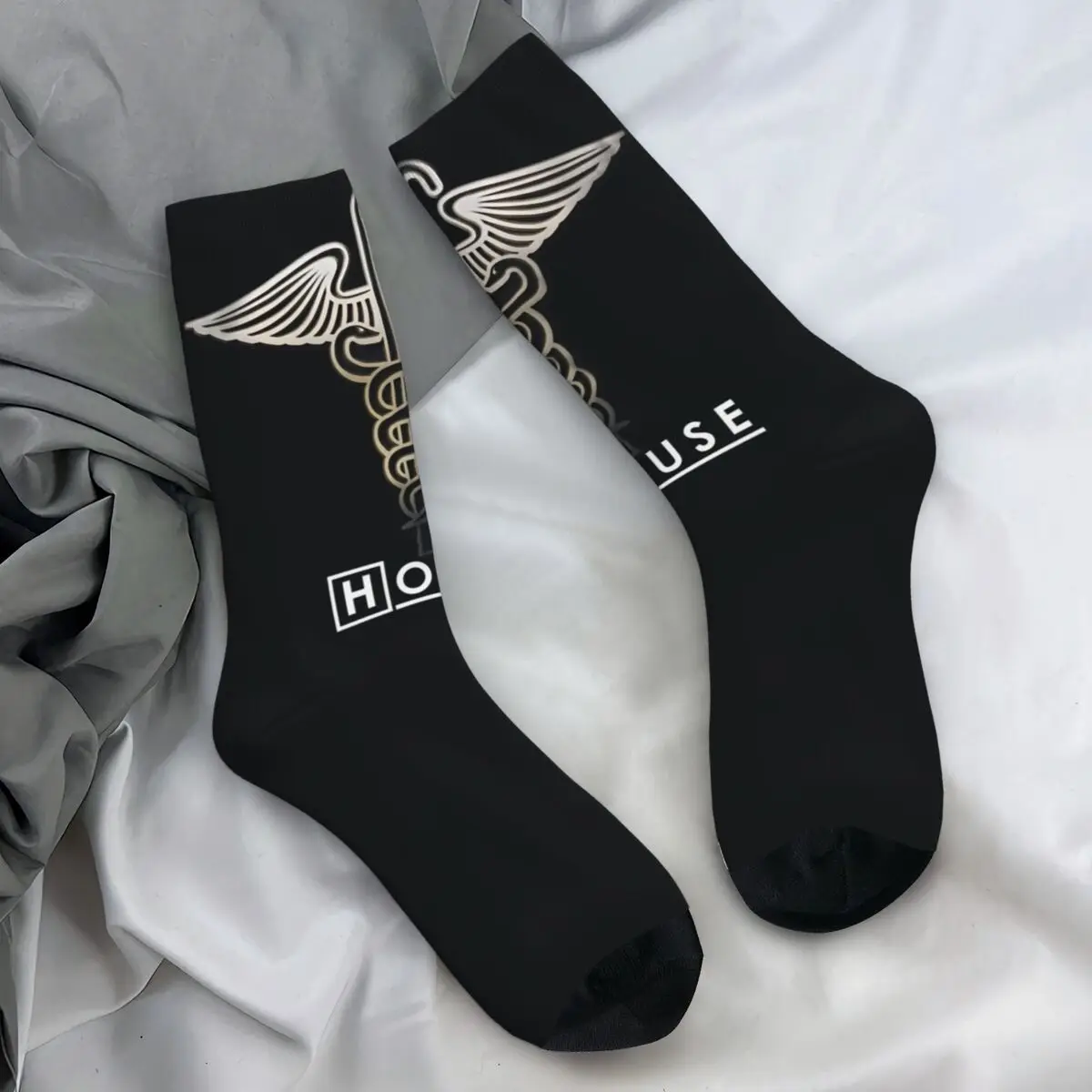 

Dr. Gregory House Socks House MD Snakes on a Cane Retro Stockings Winter Non Slip Men Socks Warm Soft Design Outdoor Socks