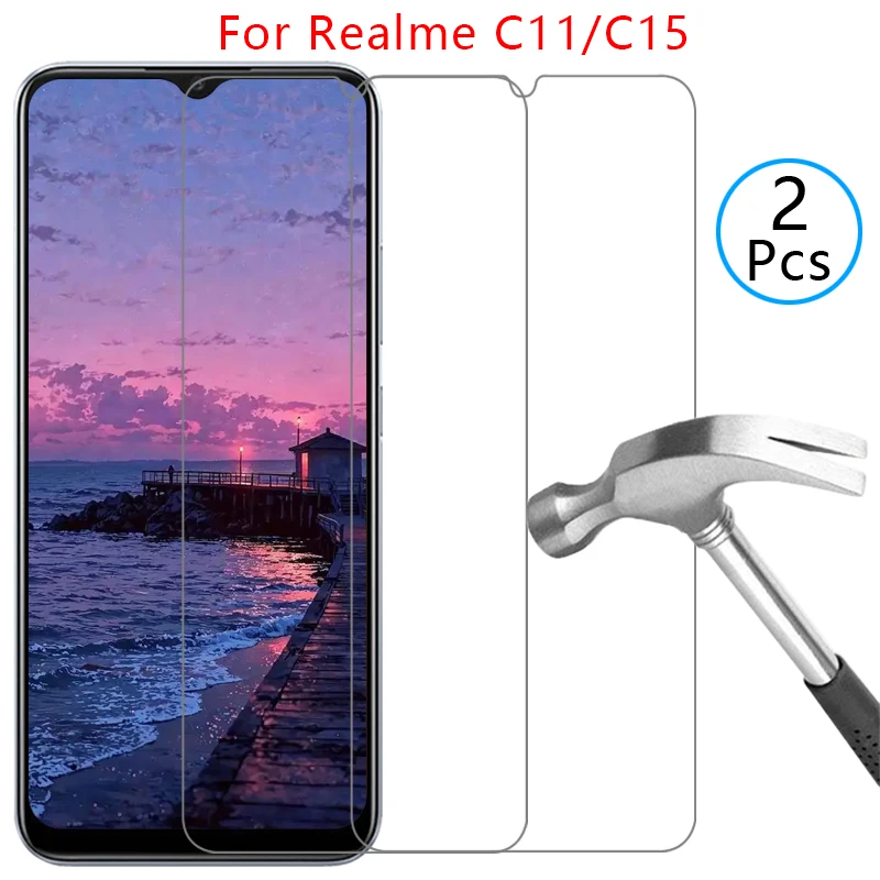 Funda de teléfono para Realme C15 C11 2021, cristal templado para Realme C15 C11 15 11C 15C C11 2021, cubierta trasera Realme