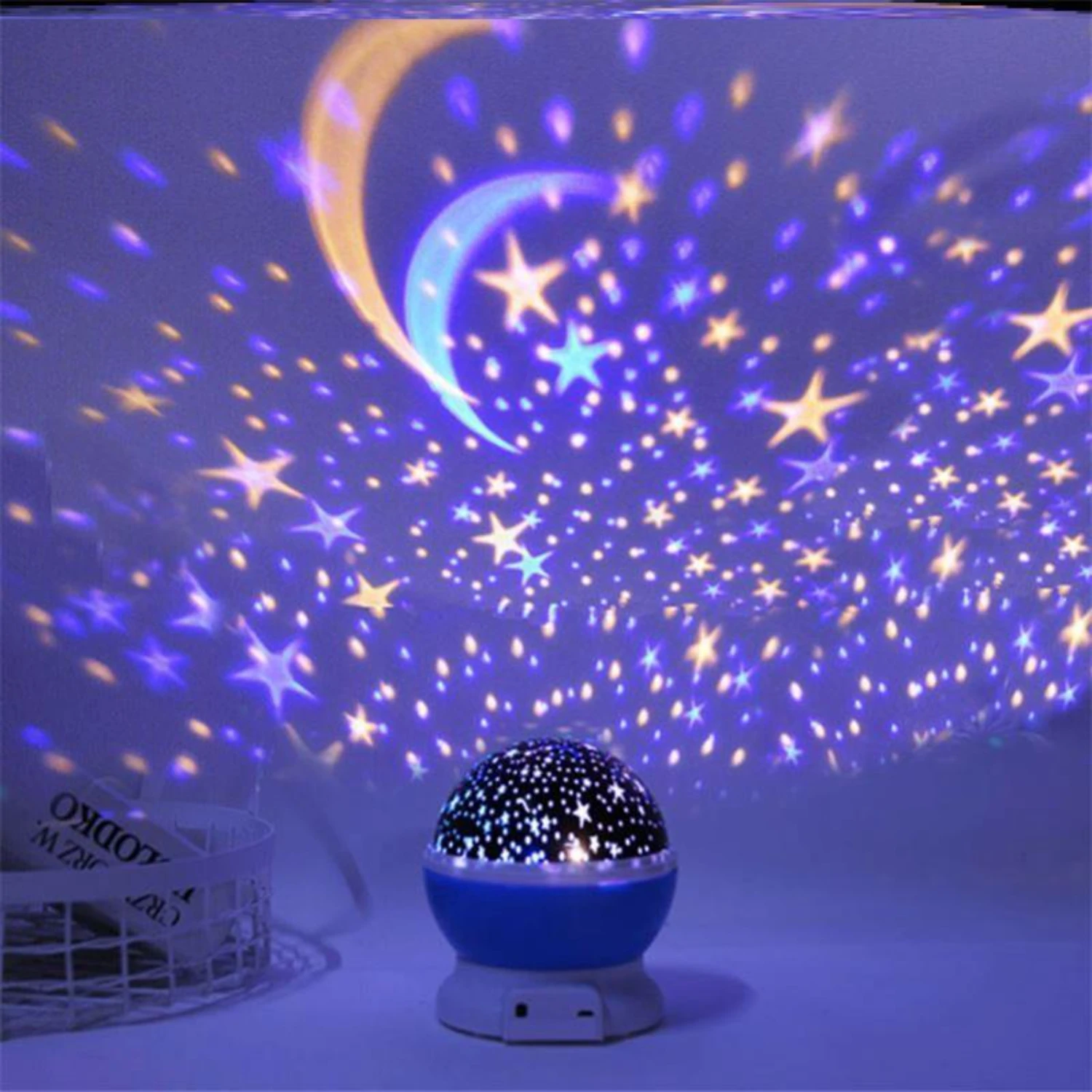 New Magical LED Star Projector Night Light for Children's Bedroom - Rotating and Decorative Lamp with Starry Sky Projection for