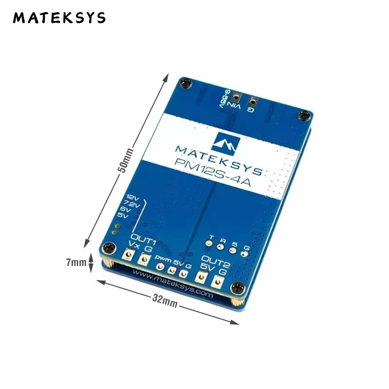 Módulo de alimentação MATEKSYS PM12S-4A 3-14S 9-55V DC PWM para drone FPV/Quadcopter/Avião ESC distribuição de energia