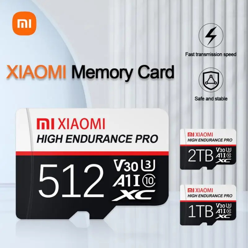 Xiaomi การ์ด Micro SD 2TB/1TB ความเร็วสูง128GB การ์ดหน่วยความจำ SD 256GB microSD A2 TF แฟลชการ์ดสำหรับสมาร์ทโฟนกล้องคอมพิวเตอร์ตั้งโต๊ะ