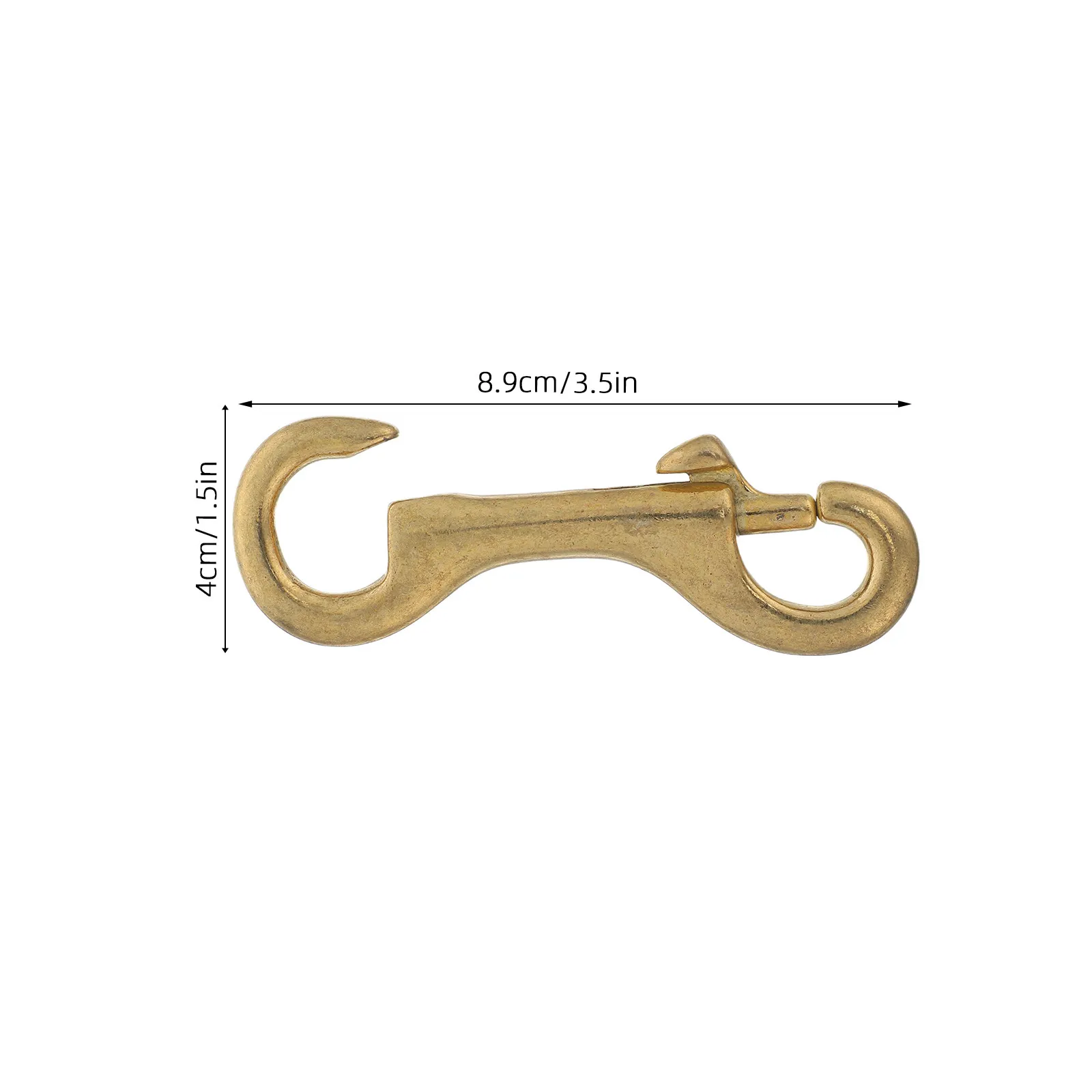 2Pcs Premium Brass Single End Trigger Snap Hook Oxidation Resistant Fixed Hook Marine Snap Clip for Diving Outdoor Hardware Dog