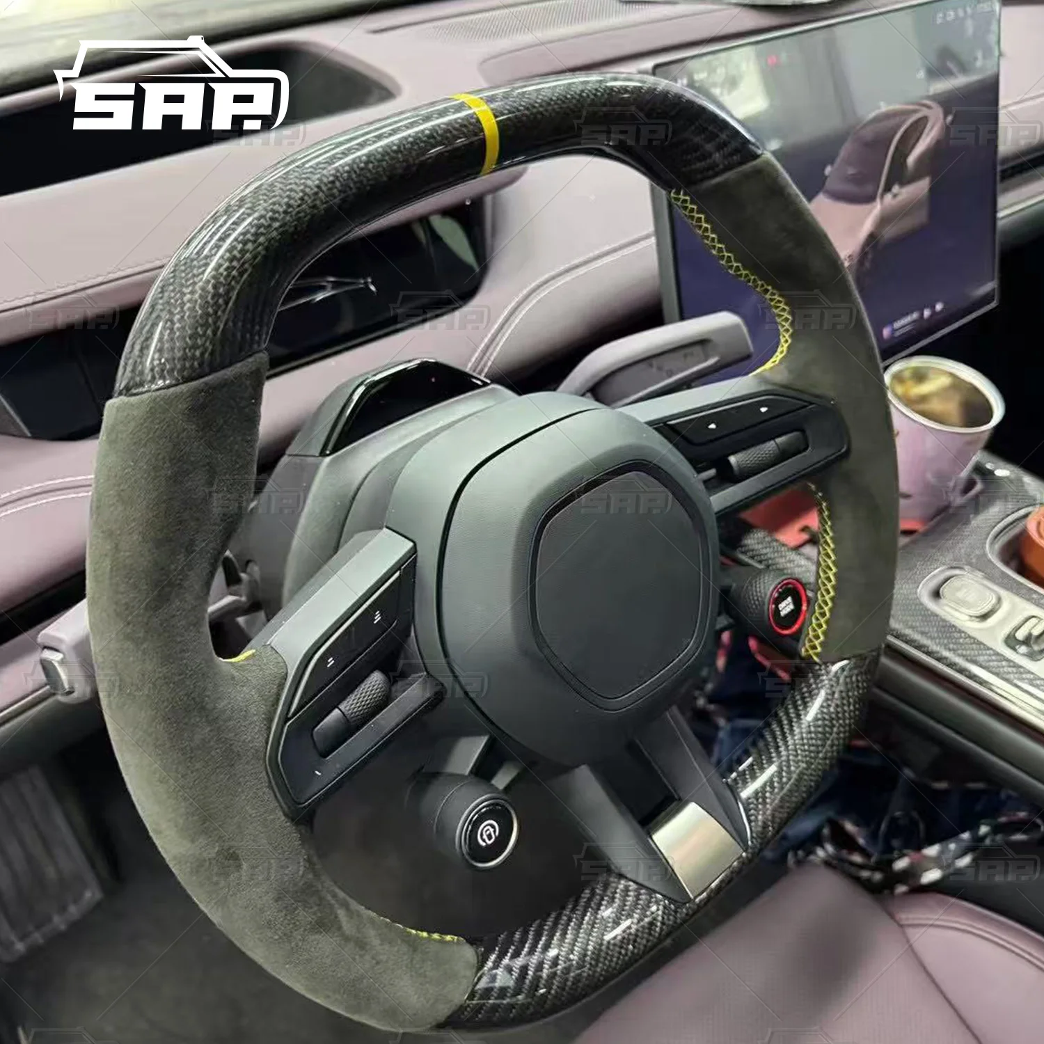 Shamo Auto Parts Venta al por mayor de fábrica Accesorios interiores de automóviles Volante forjado de fibra de carbono para Xiaomi Su7
