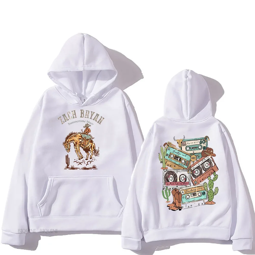 Zach Bryann Sweatshirt grafis gaya Vintage pria populer Streetwear Hoody baju Anime panas pullover bulu domba nyaman