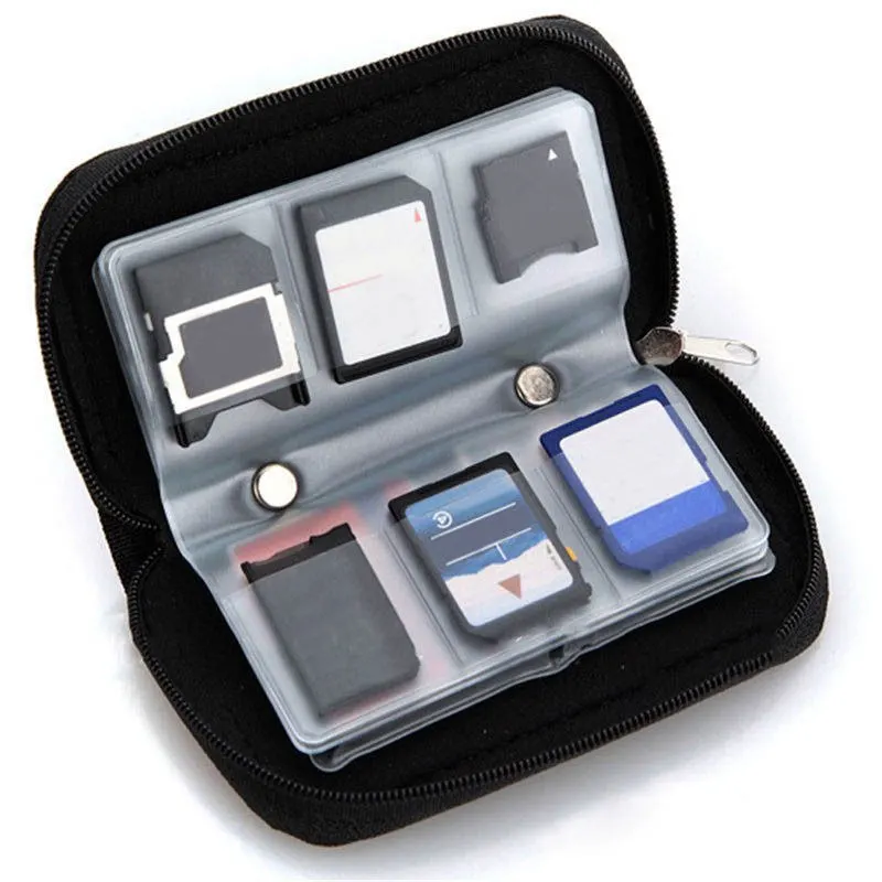 1pcs Memory Card Storage Carrying Case 22 Slots CF/SD/SDHC/MS/DS Protection Bag Portable CF/SD Card Holder Office Supplies