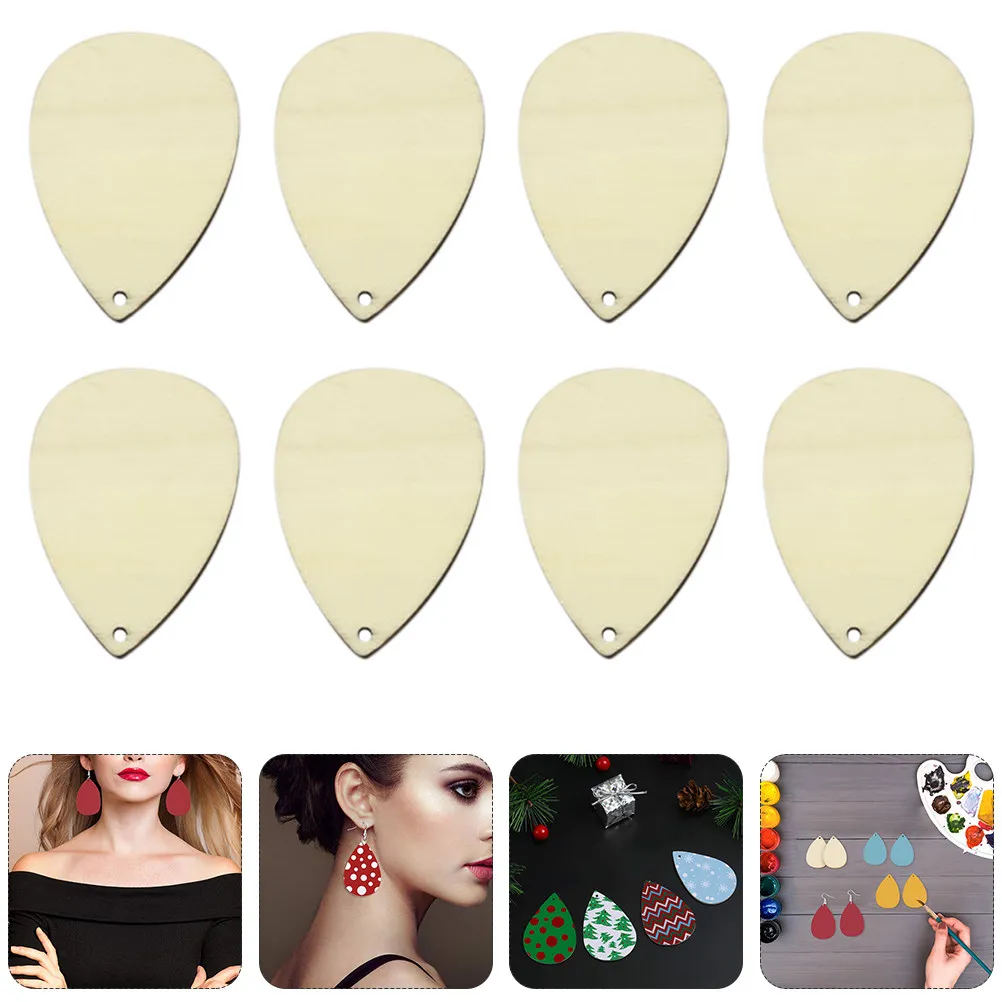 

50 шт. деревянных заготовок для серег-капель, необработанные подвески-слезинки, аксессуары для рукоделия, пустые кулоны для упаковки ювелирных изделий