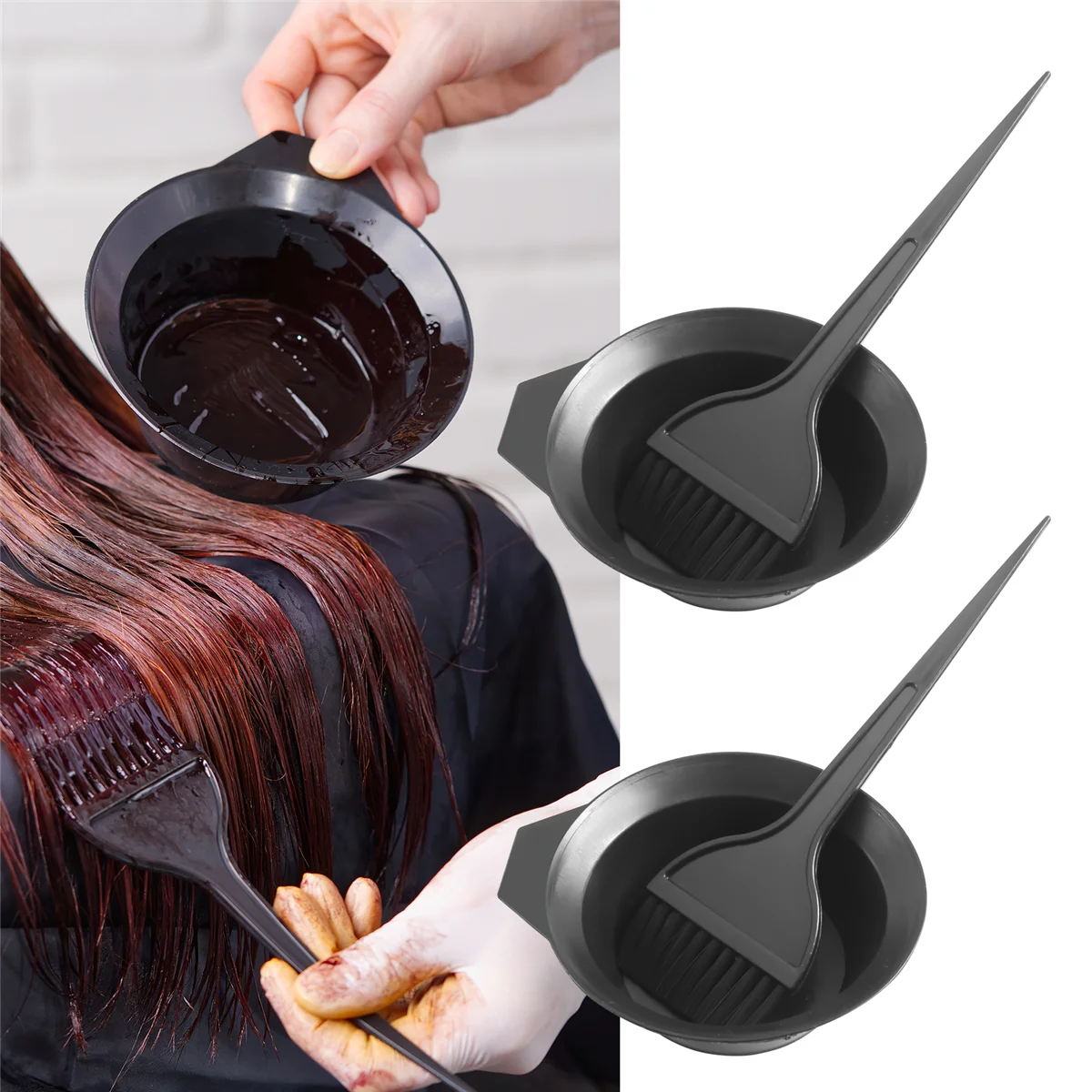 Hair Dye Color Brush and Bowl Set, Hair Color Brush Mixing Bowl Kit ,Tools for Hair Tint Dying Coloring Applicator, 7 Piece Set