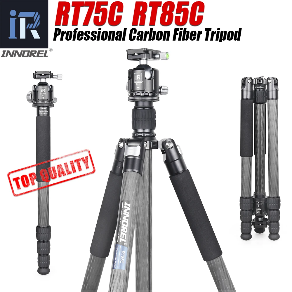 INNOREL RT75C/85C Professional Carbon Fiber Tripod Monopod for Digital DSLR Camera Heavy Duty Stand Support Ballhead Fluid Head