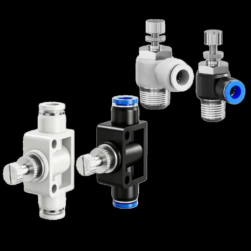 Pneumatic Cylinder Speed Control Valve SL8-02 Air Flow Regulator Throttle Valve for Automation Equipment Industrial Parts Air