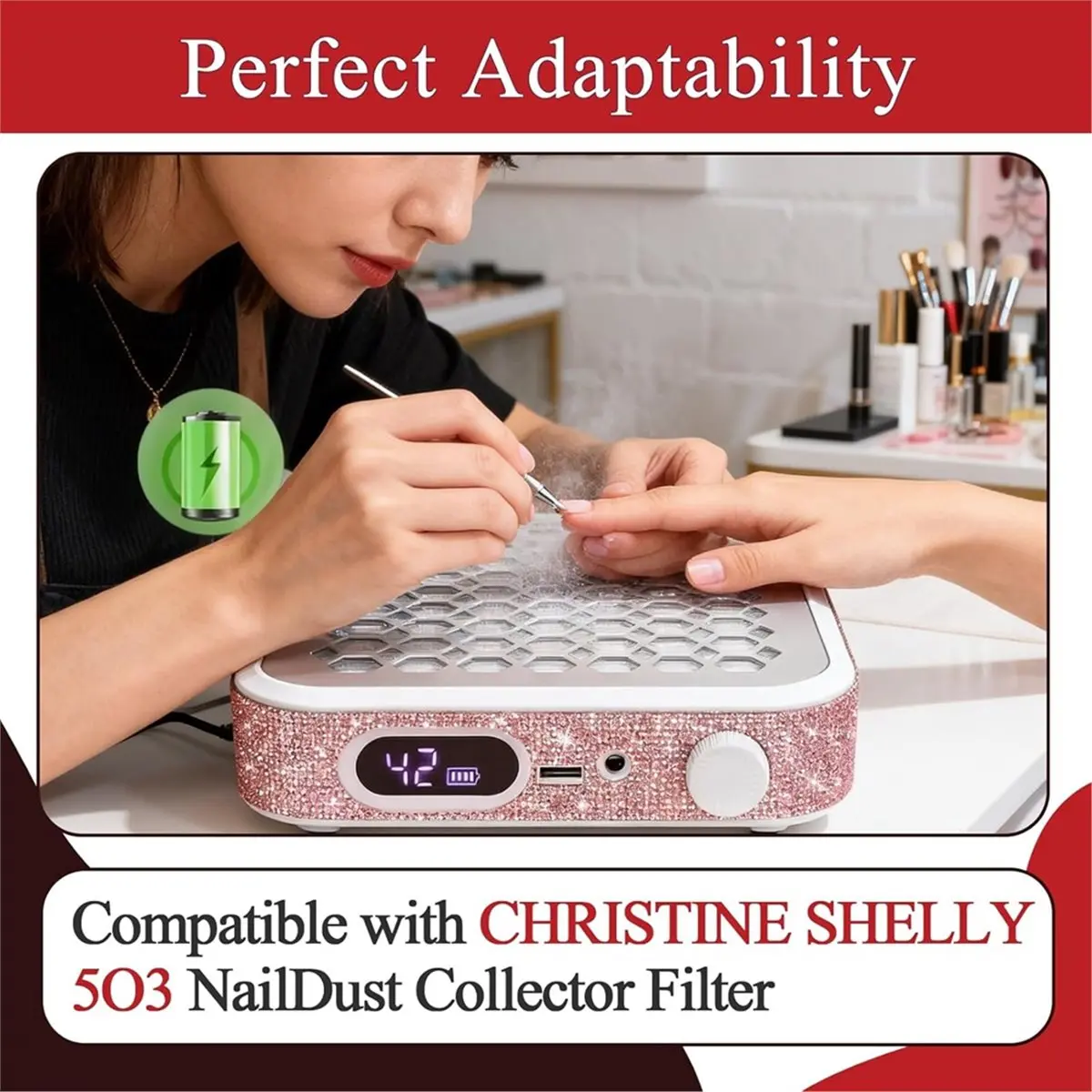6 Pcs Nail Dust Collector Replacement Filter for CHRISTINE 503 Nail Dust Collector, Reusable Replacement Filters