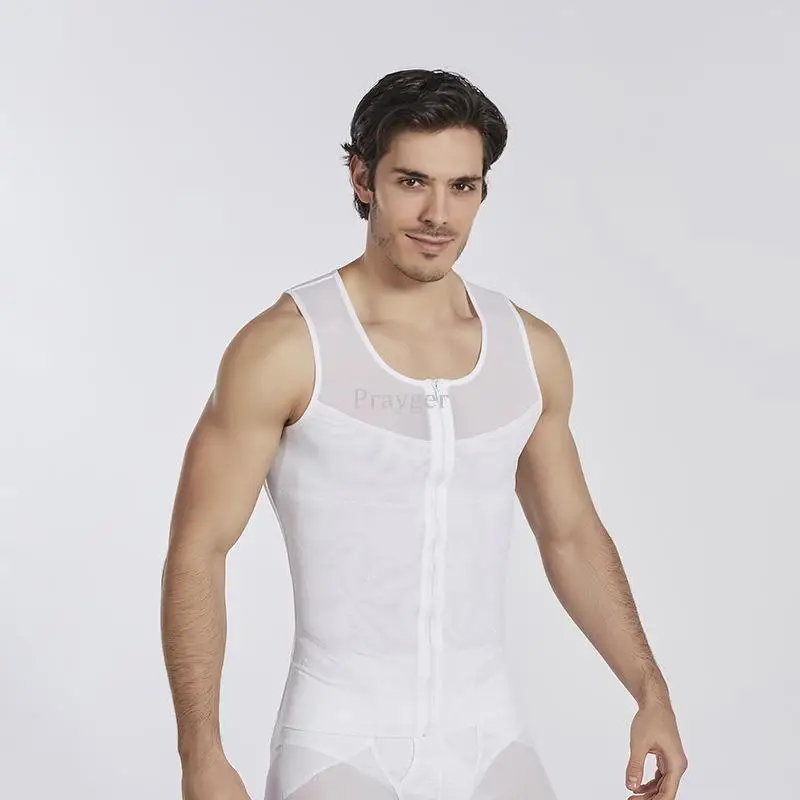 Masculino Body Shaper Espartilho Ginecomastia Tops Emagrecimento Cintura Controle Peito Colete Aparador Barriga Abdômen Roupa Interior