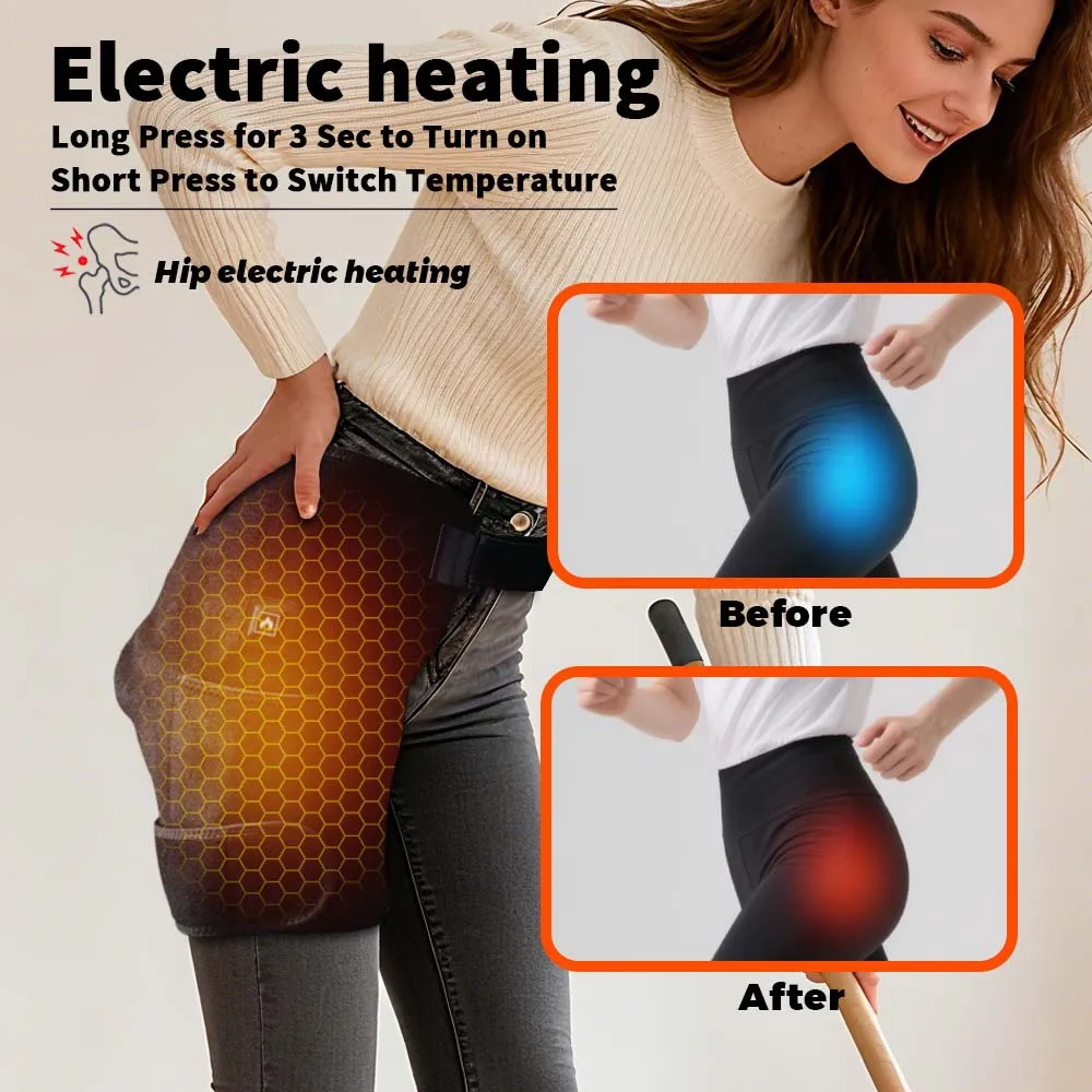 

Heated Hip Brace Thigh Support Strap 660nm Infrared Heating Pad For Hip Joint Sciatica Muscle Strains Hip Warmer Protector Belt