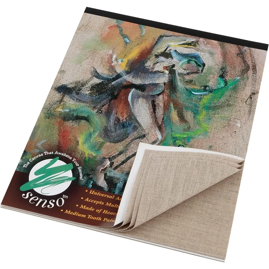 

Clear Primed Linen Canvas Pads - 16x20 - Heavyweight Acrylic Primed Canvas Pads for Painting Coloring Pastels and More