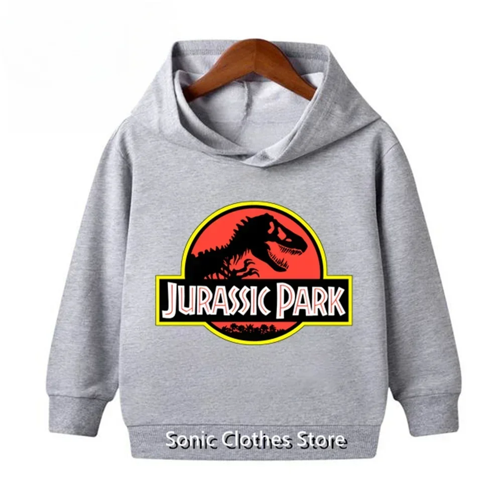 Sudadera con capucha de dinosaurio de Parque Jurásico para niños y niñas, jersey de manga larga, traje de película de Anime Popular, primavera y otoño, nuevo