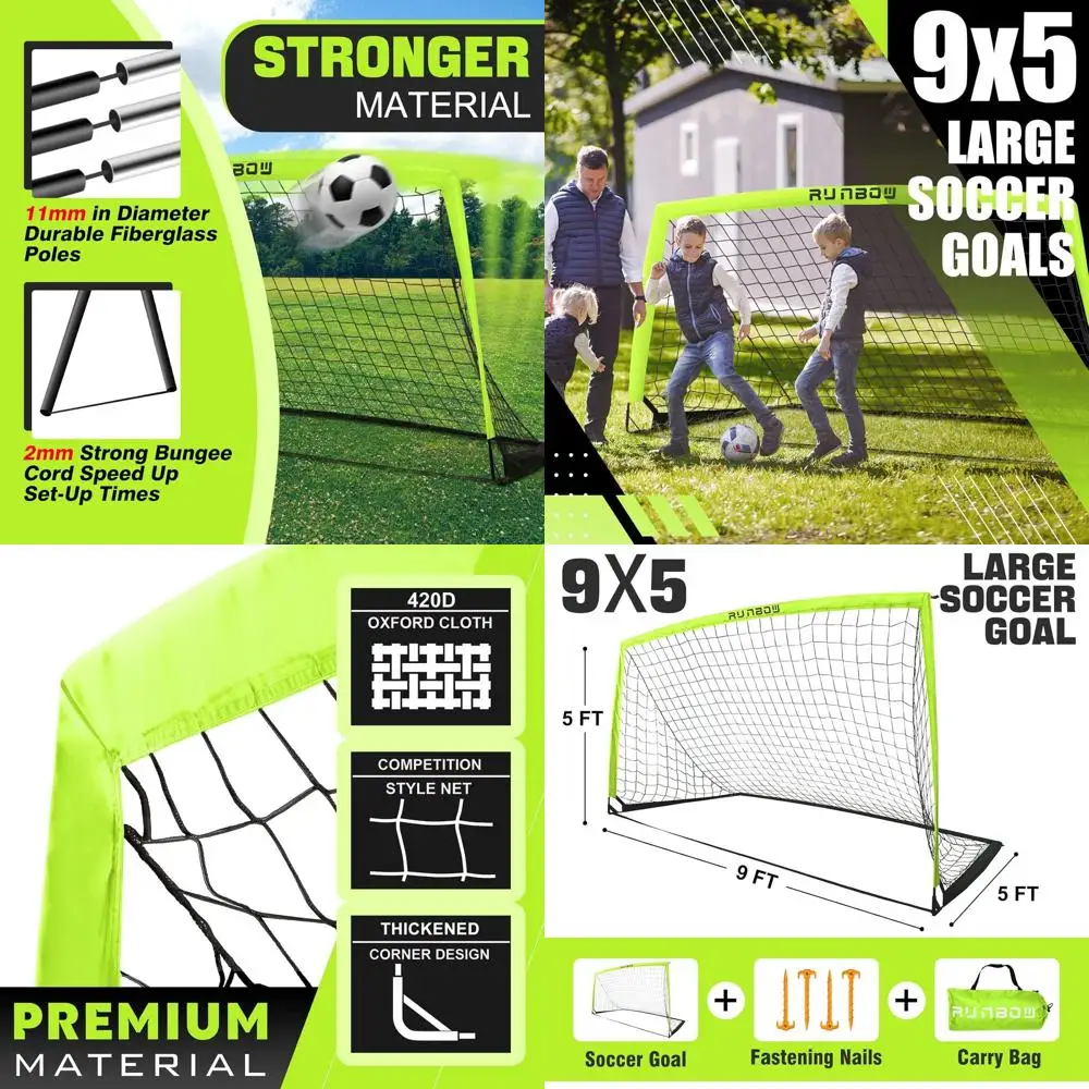 

Portable Soccer Goal for Kids, 9x5 Feet, with Carry Bag, Suitable for Indoor and Outdoor Use, Ideal for Youth and Adults