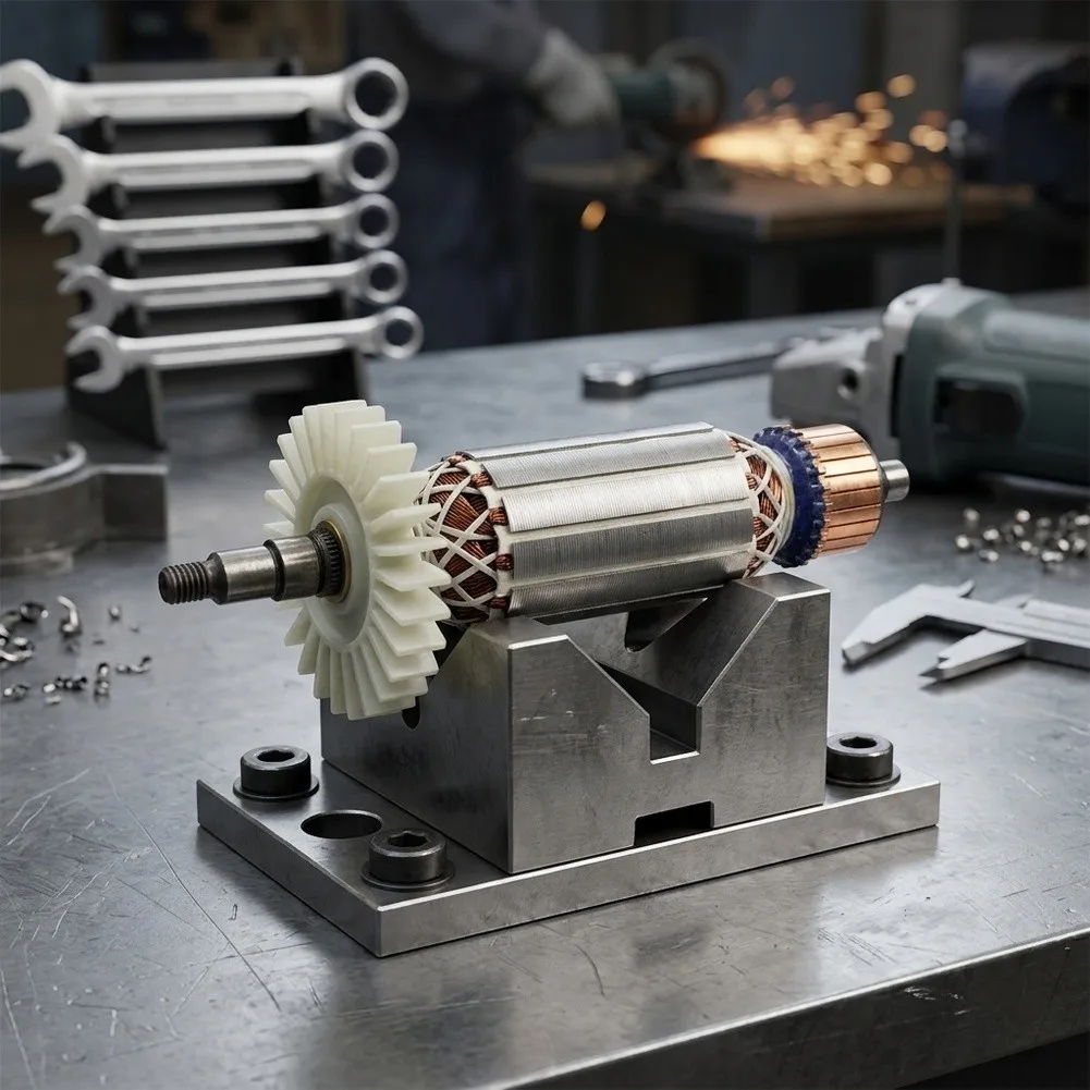 AB100 Angle Grinder Rotor 126.5mm Shaft Distance 54mm Fan Size 54.5mm Iron Core 160mm Total Length Metal Build