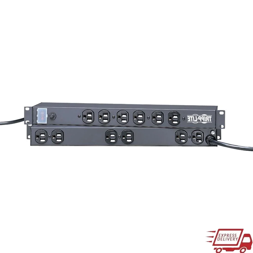 Rack-Mount Power Strip 12 Outlet 15A 5-15P 1U 19