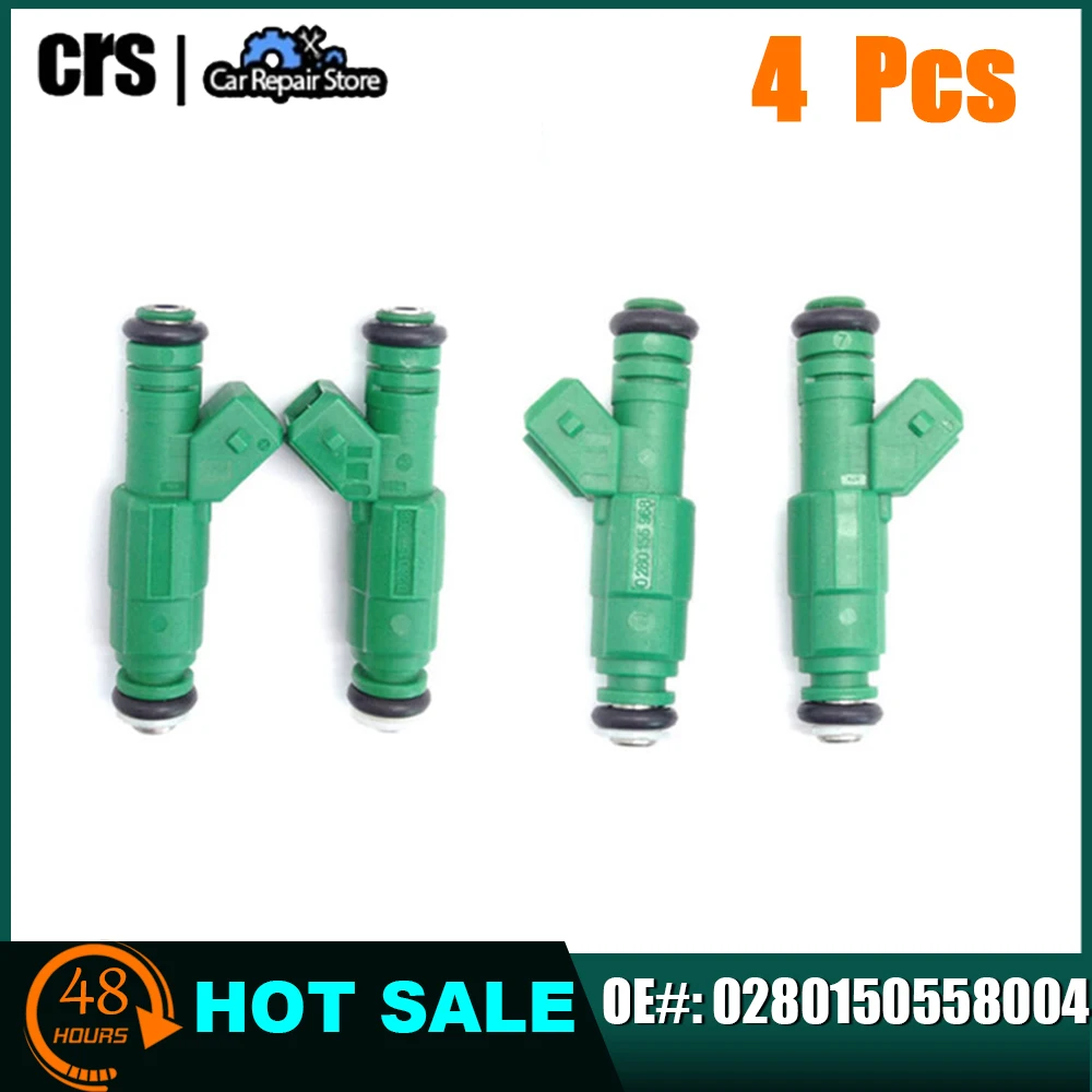 

4-pack Fuel Injectors 0280150558 For Ford Linghtning 1999-2004 Mustang GT Chevrolet Corvette Pontiac Firebird GTO TransAm Cobra